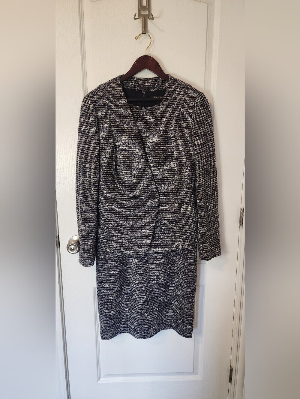 Brooks Brothers Navy and White Dress with Matching Blazer Size 14